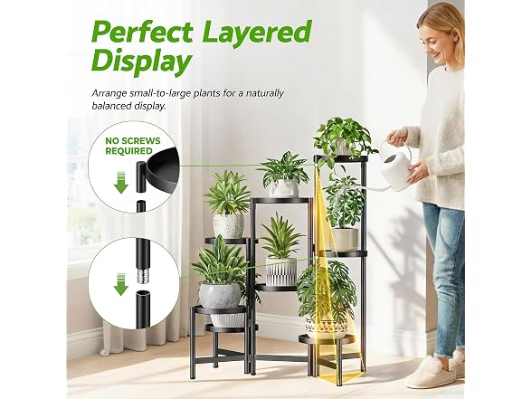 NQW 8 Tiered Plant Stand Indoor Black