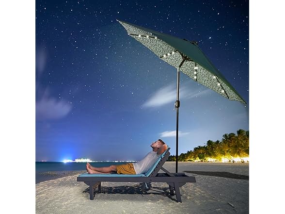 Backyard Expressions 9FT Solar Patio Umbrella