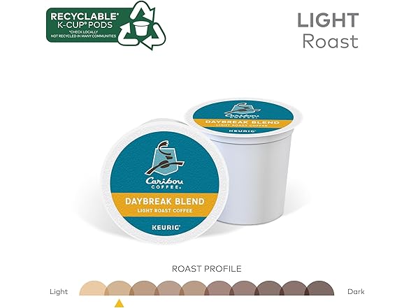 24CT Caribou Coffee Daybreak Morning Blend,K-Cups