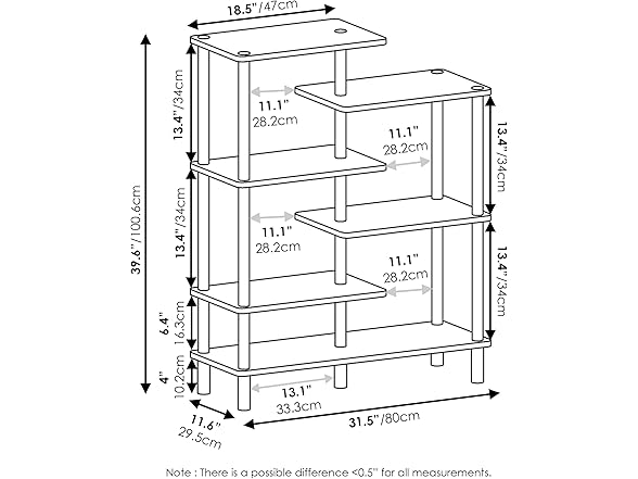 Furinno Turn-N-Tube 6-Tier Accent Display Rack