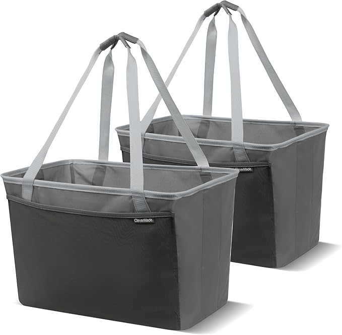 CleverMade Collapsible Tote MAX- Charcoal Gray 2Pk - Gallery 9