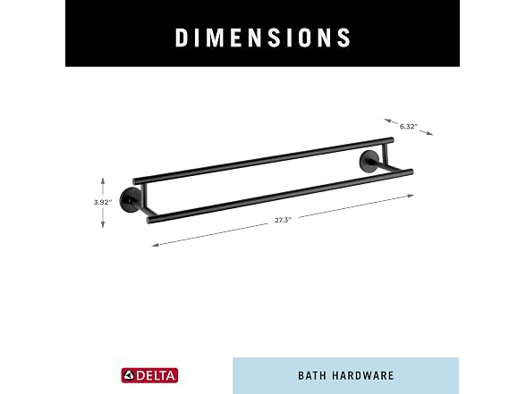 Delta 75925-BL Delta Towel Bar Matte Black