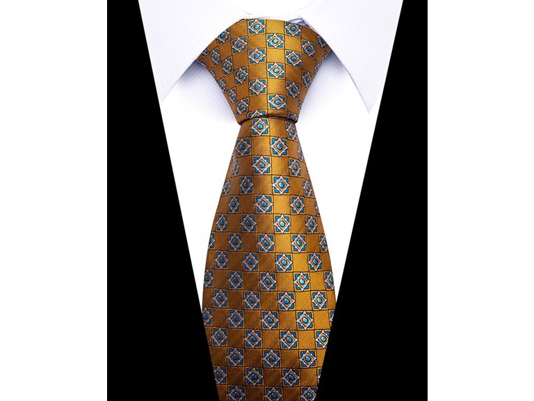Infinite Basics Formal Men’s Necktie - Golden Mosaic