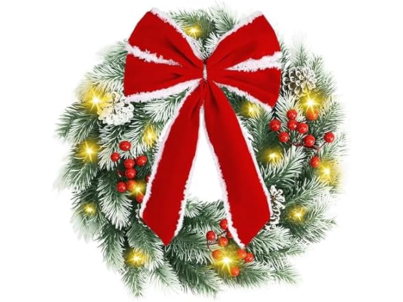 Pinkpum Christmas Wreath for Front Door