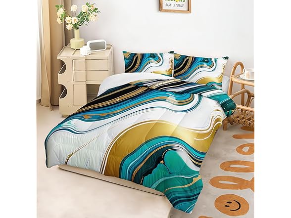 OUIXOTIC Marble Comforter Set