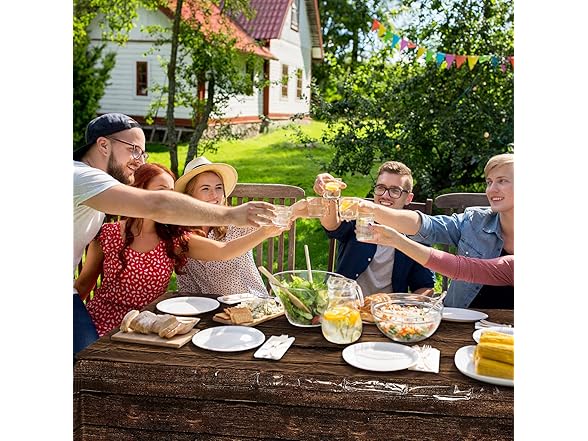 54" x 108" 6 Pieces Plastic Wood Grain Tablecloths