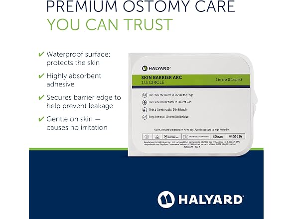 HALYARD Ostomy Elastic Barrier Strips Arc Shape