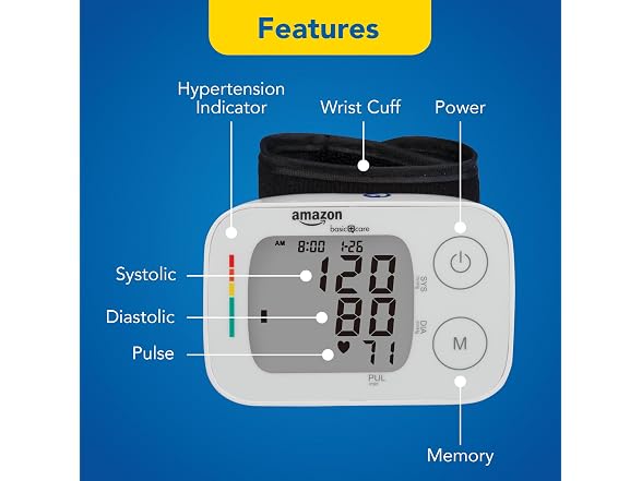 Amazon Basic Care Wrist Blood Pressure Monitor -