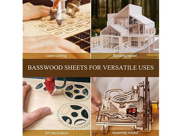 QSJQllo 36 Pack Basswood Sheets