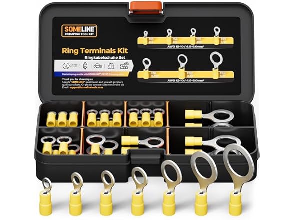 SOMELINE PVC Ring Crimp Terminals