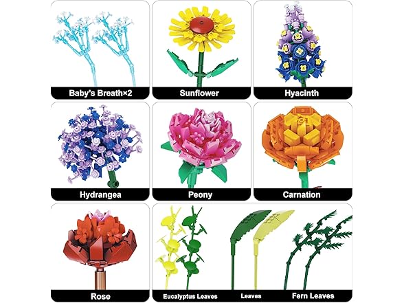 Flowers Bouquet Building Set