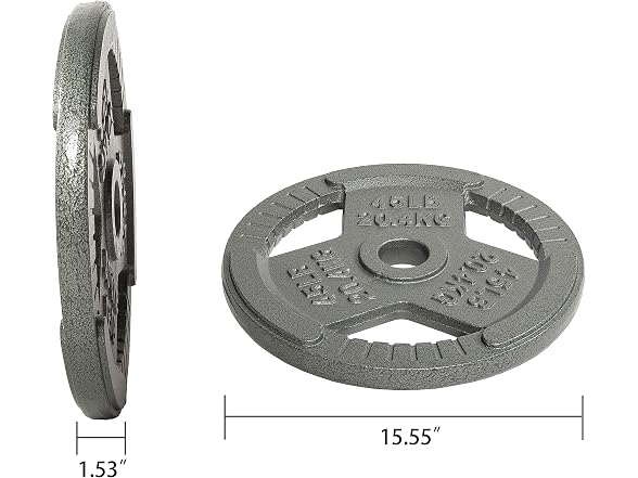 Fitvids Cast Iron Plate Weight Plate, 45LB (Set of 2)