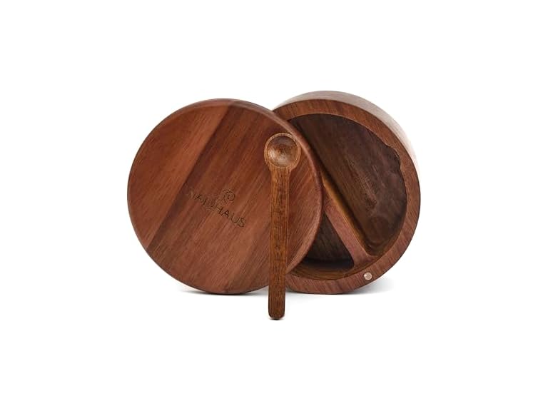 Generic Acacia Wood Salt and Pepper Bowl Box
