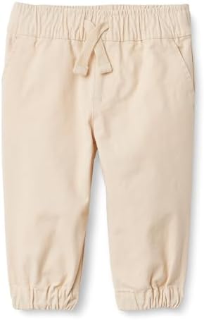 Amazon Essentials x Sofia Grainge Unisex Toddlers' Pull-On Twill Jogger Pants, Light Beige, 2T