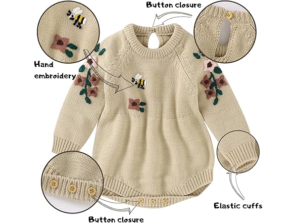 Opewod Newborn Baby Girl Sweater Romper