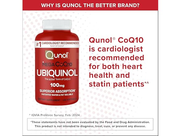 Qunol Mega Ubiquinol CoQ10 100mg 240 Softgels