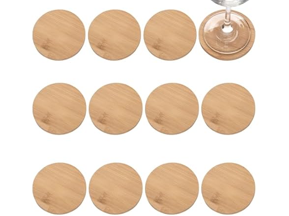 Fun Express Bamboo Wooden Coasters 12 Ct