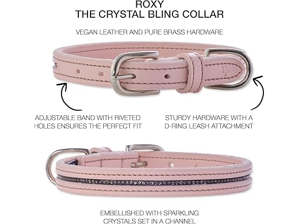 Roxy - The Crystal Bling Collar, Blush