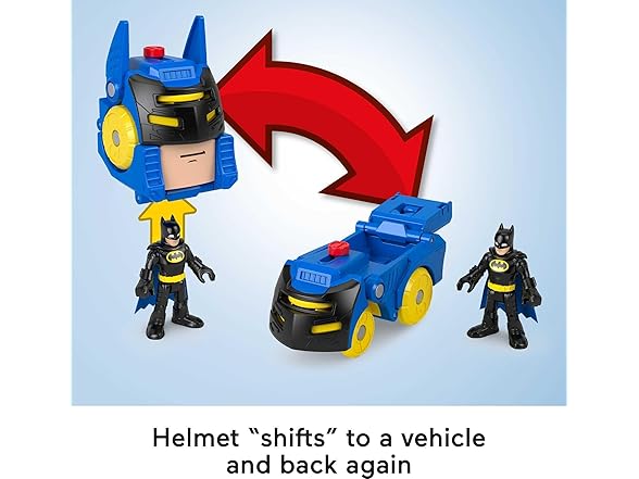 Fisher-Price Batman Toy Head Shifters Batmobile & Figure Set