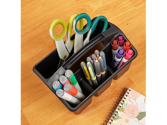 ECR4Kids 4-Compartment Small Storage Caddy Organizer, 6-Pack, Black