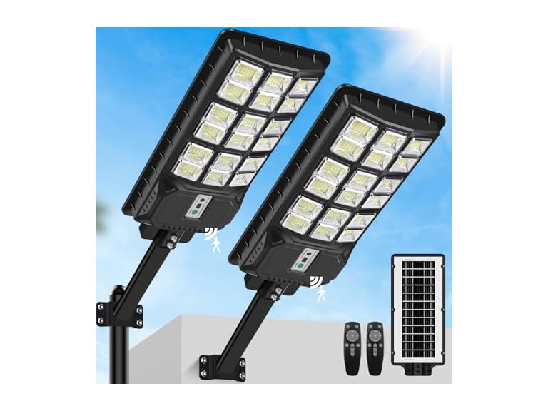 TOWPONICS 904-M-2 6000W Solar Street Lights, 2-pack