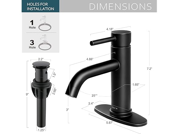 SOKA Bathroom Sink Faucet Single Handle Stain