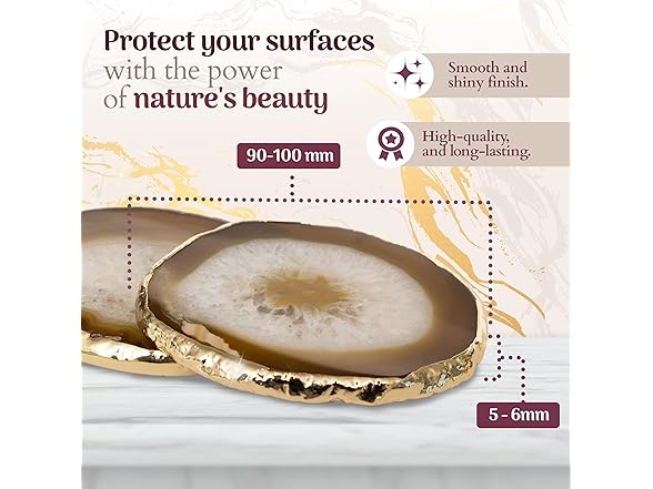 Livant Agate Coasters - Set of 4 Geode Stone