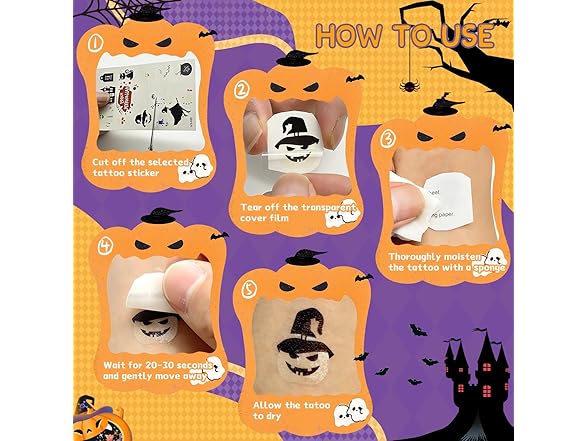 Halloween Tattoos 20 Sheets