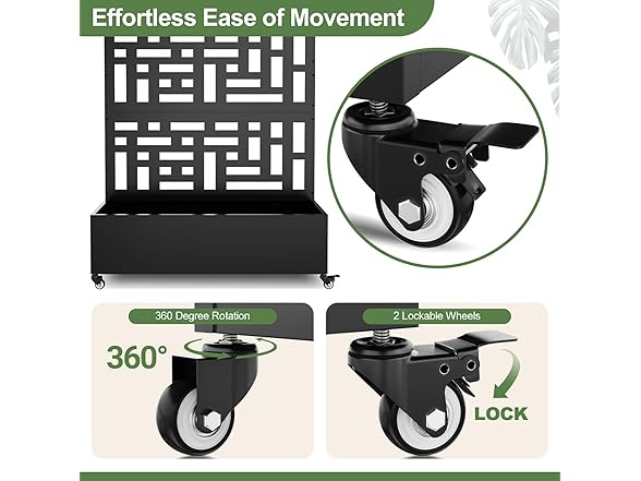 Baotree Metal Planter Box with Trellis