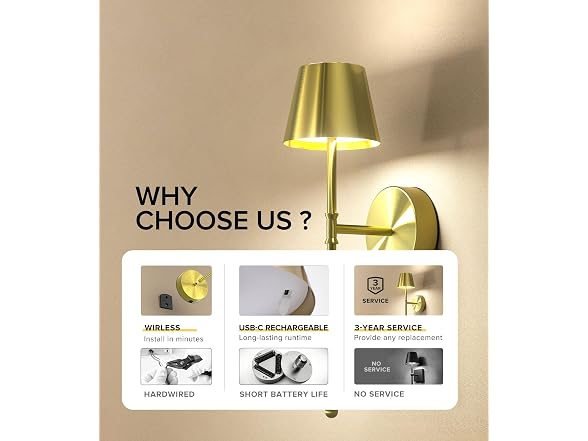 UME Wireless Sconces Set of 2