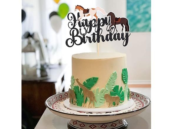 Gyufise 1Pcs Horse Happy Birthday Cake