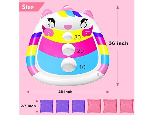 2 Pack Inflatable Unicorn Pool Cornhole