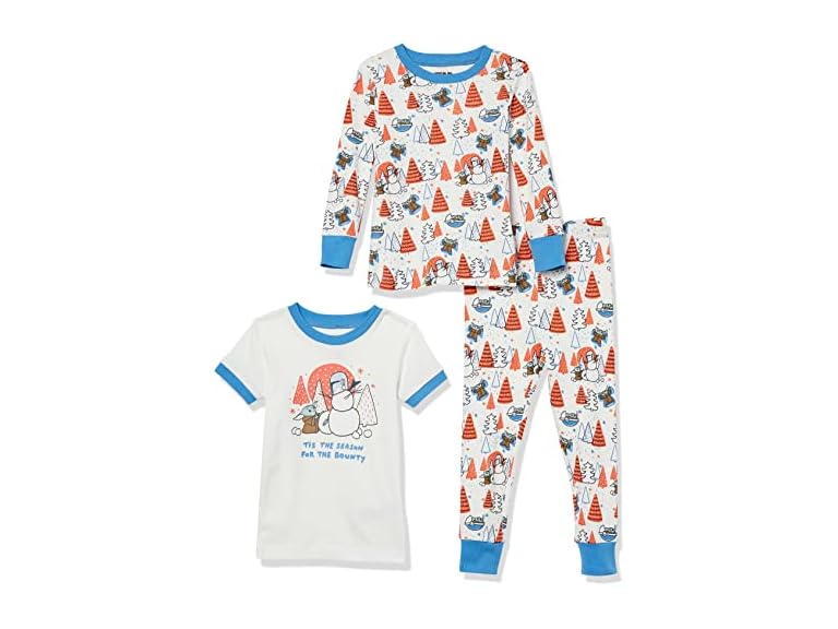 Amazon Essentials Disney | Marvel | Star Wars Boys' Snug-Fit Cotton Pajama Sleepwear Sets, 3-piece Star Wars Mando Winter, 6-7