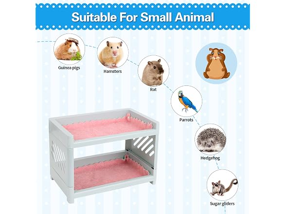 PODOO Guinea Pig Bunk Bed with 2 Mats