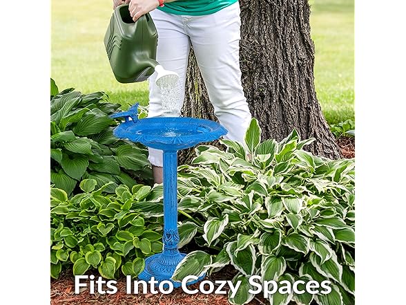 Sunnydaze Garden Visitor Metal Bird Bath