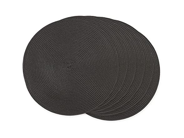 DII Woven Indoor/Outdoor Placemat Set, Round