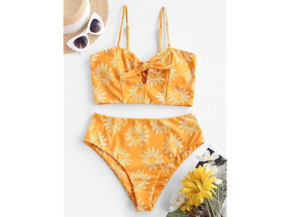 Zaful Women (S) Keyhole Tied High Waisted Swimsuit