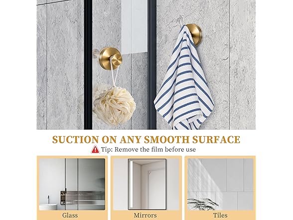 WIXUIPR Suction Cup Hooks 4pc Gold