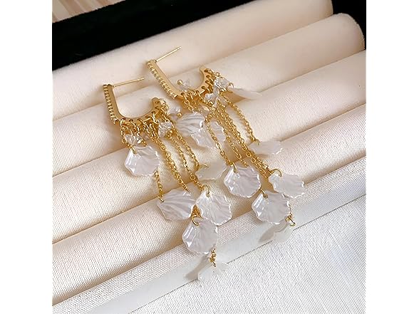 INGHOOD Zircon Dangle Shell Earrings