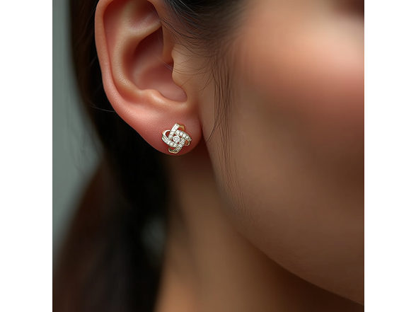 14K Gold Love Knot Stud Earrings