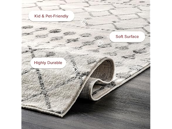 nuLOOM 5' x 8' Indoor Performance Area Rug