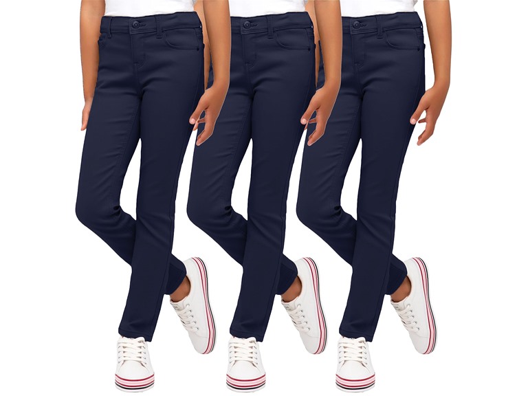 3PK Girls Stretch Pencil Uniform Pants