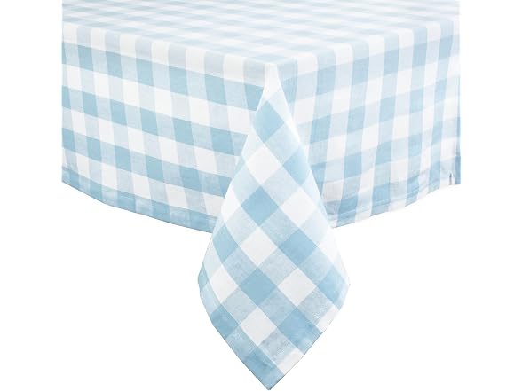 DII Buffalo Check Tablecloth 60x120 Lt Blue