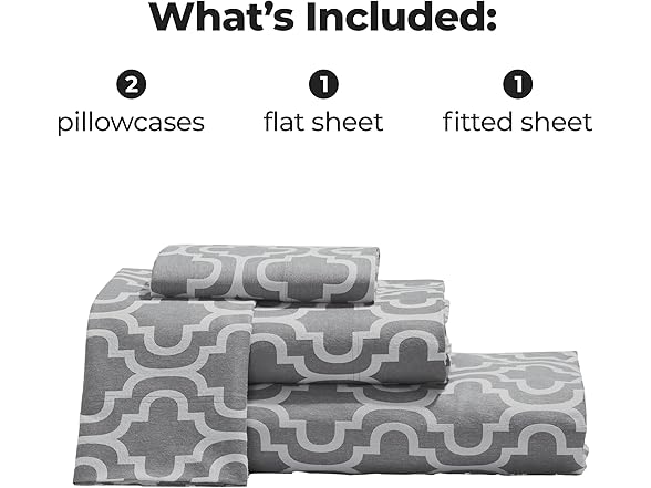 Superior Printed 100% Brushed Cotton Flannel Sheet Set