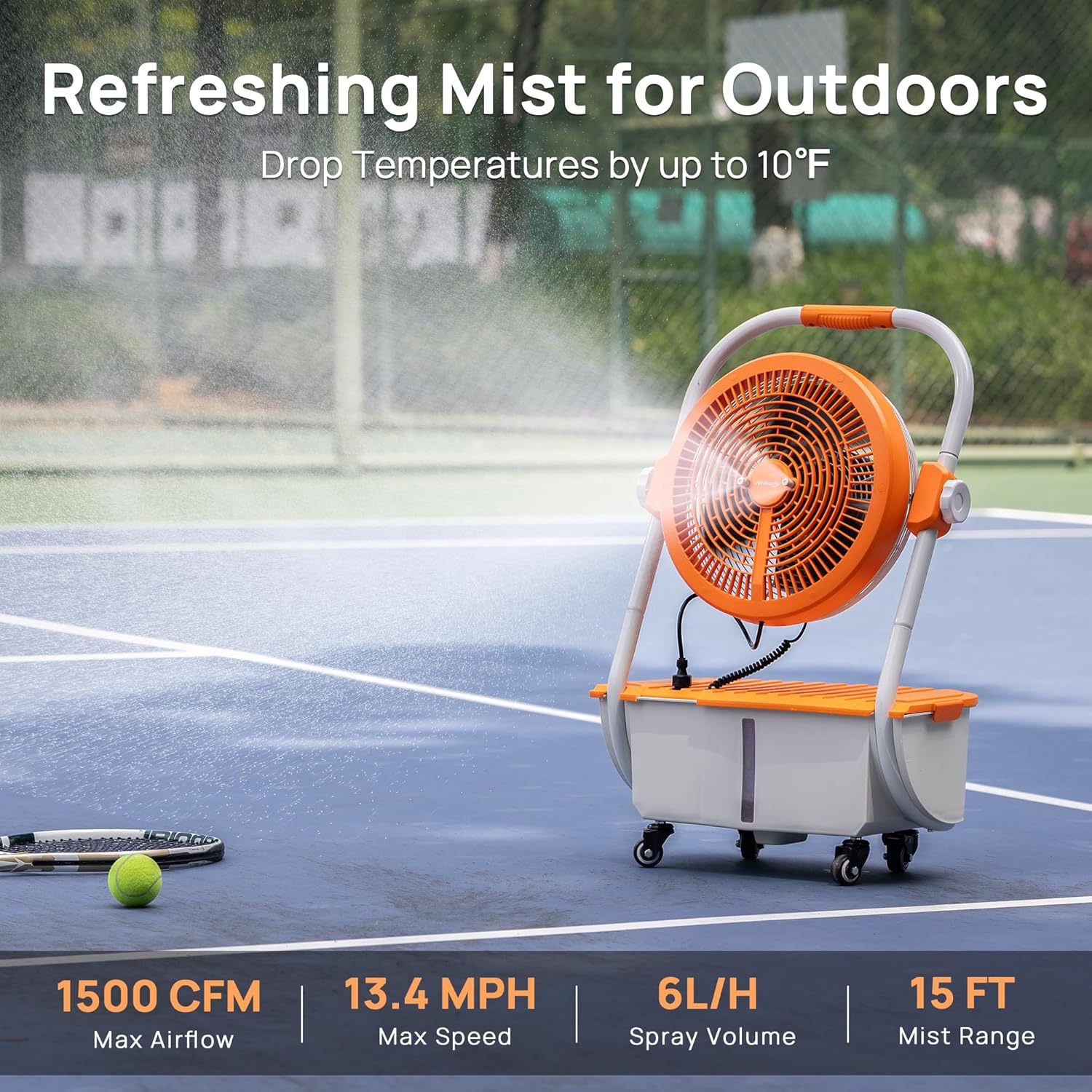 TURBRO AirSupply MS12 Portable Mist Fan Orange - Gallery 10