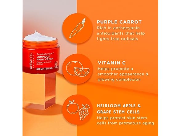 Andalou Naturals Night Crm Prpl Carrot