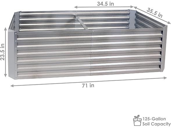 Sunnydaze 71" x 35" Metal Raised Garden Bed