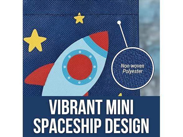 Fun Express Mini Spaceship Tote Bags - (Pack of 12)