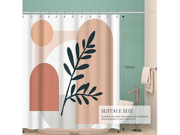 Quinnsus Abstract Boho Shower Curt Mid