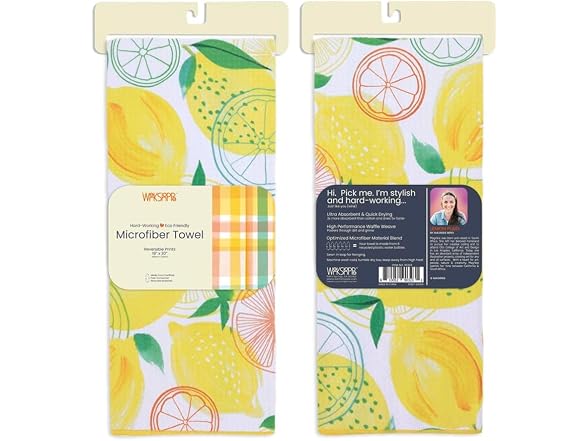 WerkShoppe Lemon Plaid Microfiber Towel